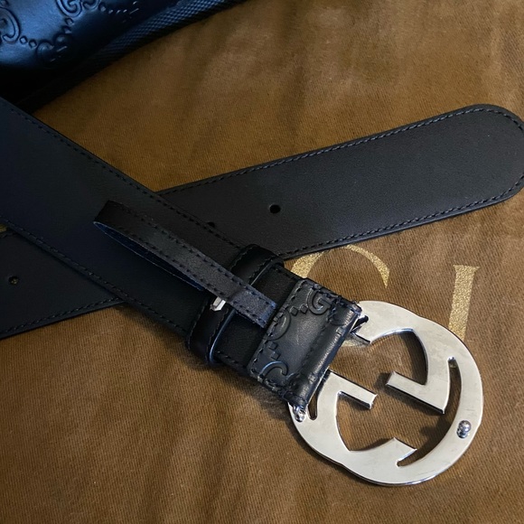 GUCCI GG INTERLOCK EMBOSSED BELT - Picture 6 of 8